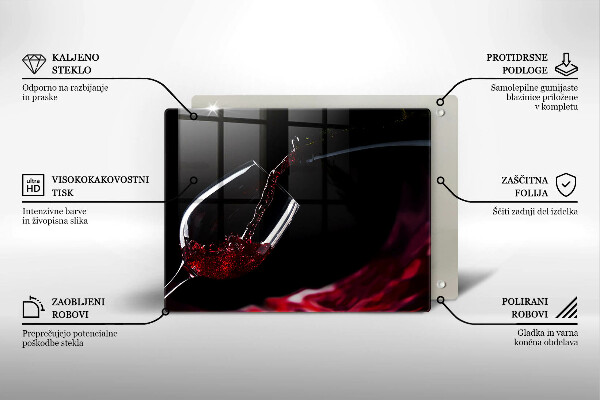 Tocător din sticlă Un pahar de vin roșu