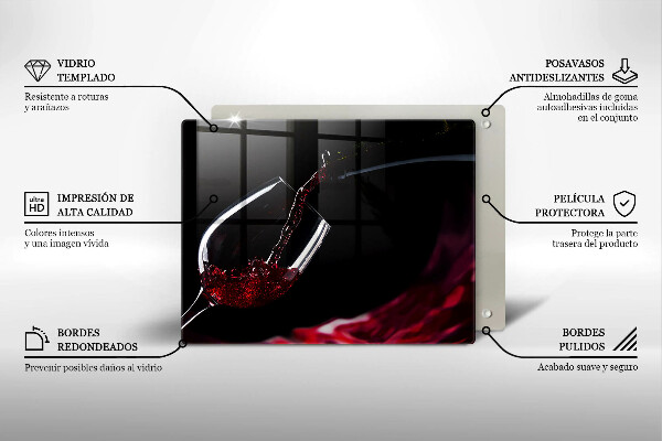 Tocător din sticlă Un pahar de vin roșu