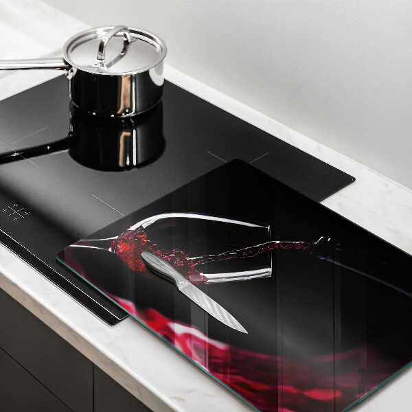 Tocător din sticlă Un pahar de vin roșu