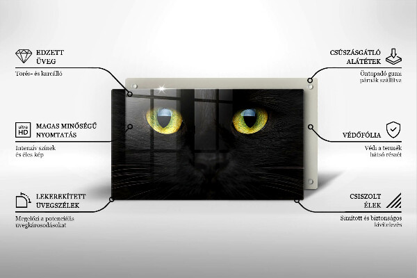 Tocător din sticlă Ochi de pisică de animale