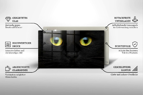 Tocător din sticlă Ochi de pisică de animale