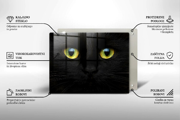 Tocător din sticlă Ochi de pisică de animale