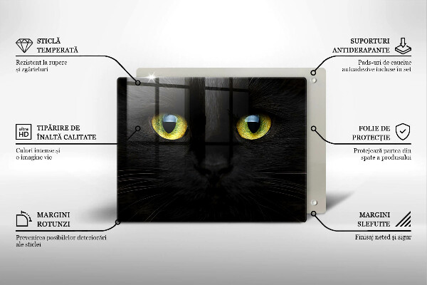 Tocător din sticlă Ochi de pisică de animale