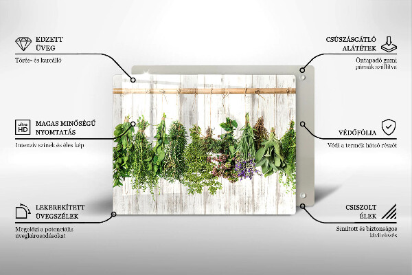 Tocător din sticlă Ierburi și plante uscate