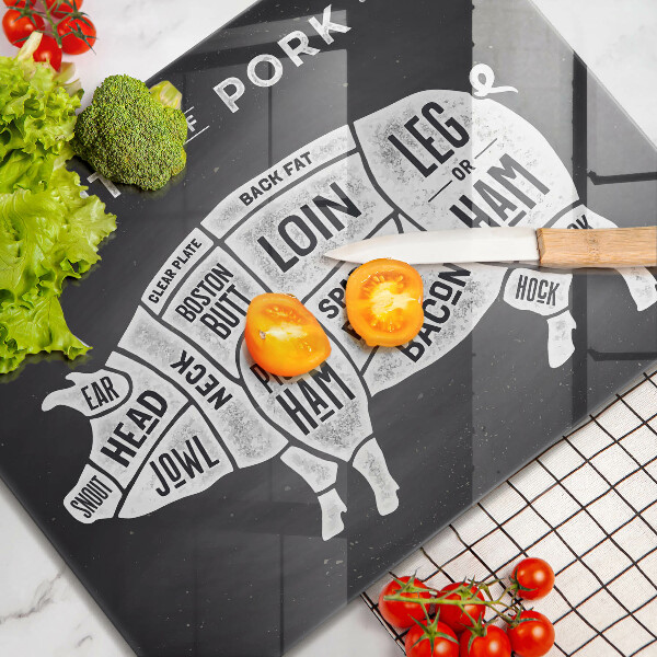 Tocător din sticlă Carne de porc Carne de porc