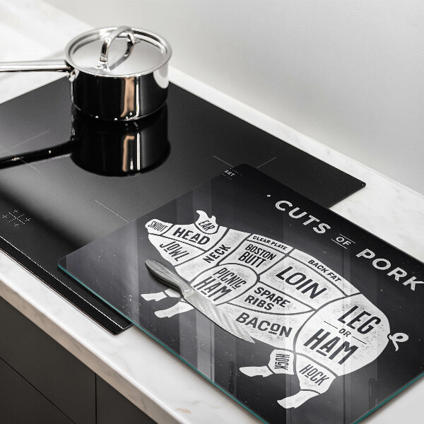 Tocător din sticlă Carne de porc Carne de porc