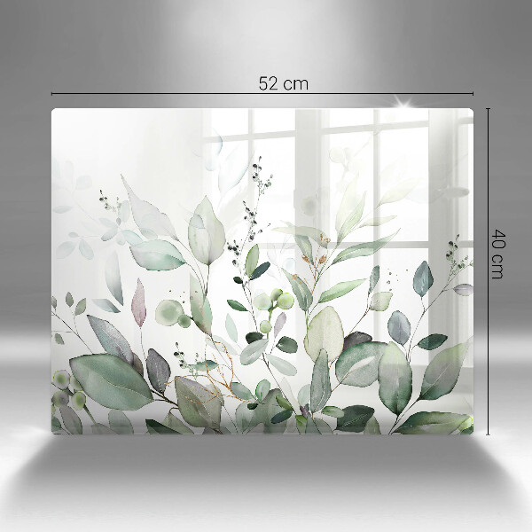 Tocător din sticlă Plante acuarela