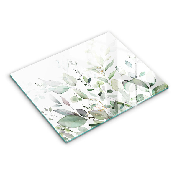 Tocător din sticlă Plante acuarela