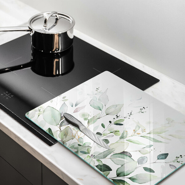 Tocător din sticlă Plante acuarela