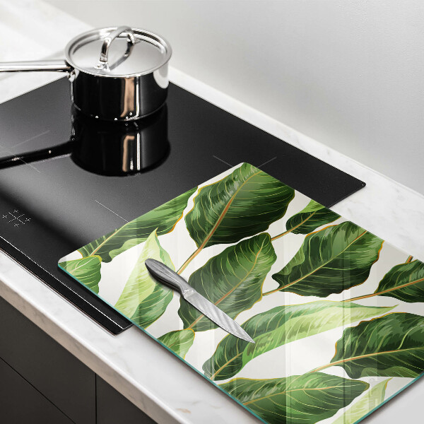 Tocător din sticlă Frunze de bananier