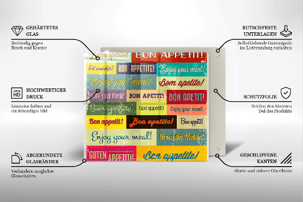 Tocător din sticlă Subtitrări Bon appetit limbi