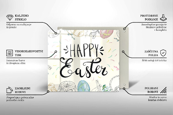 Tocător din sticlă Happy Easter