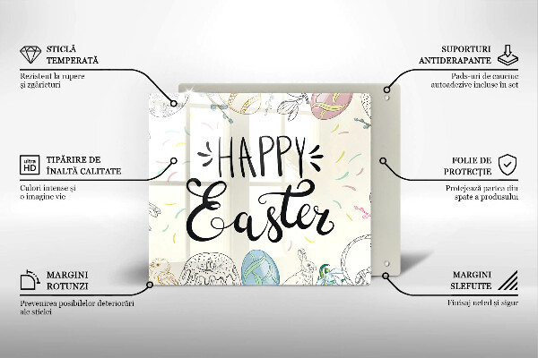 Tocător din sticlă Happy Easter