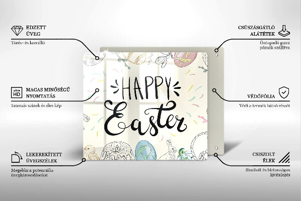 Tocător din sticlă Happy Easter