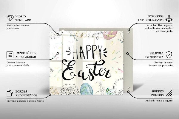 Tocător din sticlă Happy Easter