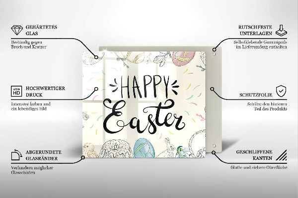 Tocător din sticlă Happy Easter