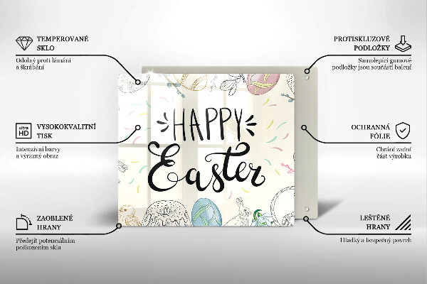 Tocător din sticlă Happy Easter