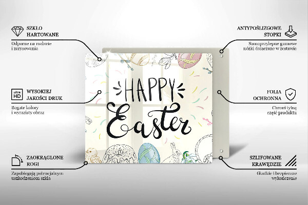 Tocător din sticlă Happy Easter