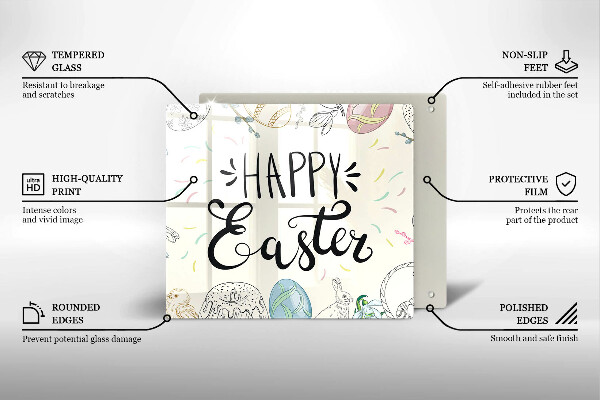 Tocător din sticlă Happy Easter