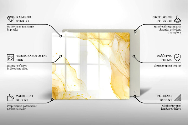 Tocător din sticlă Abstracția aurie
