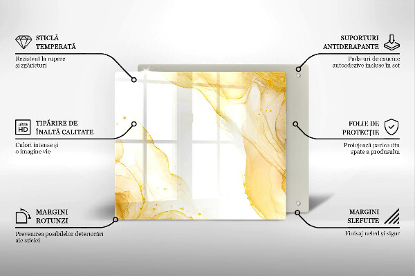 Tocător din sticlă Abstracția aurie