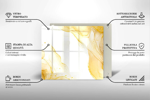 Tocător din sticlă Abstracția aurie