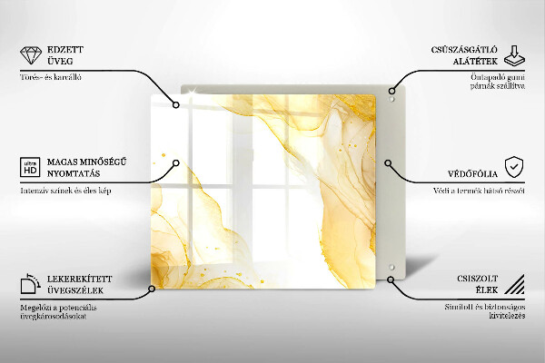 Tocător din sticlă Abstracția aurie