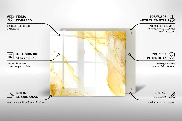 Tocător din sticlă Abstracția aurie