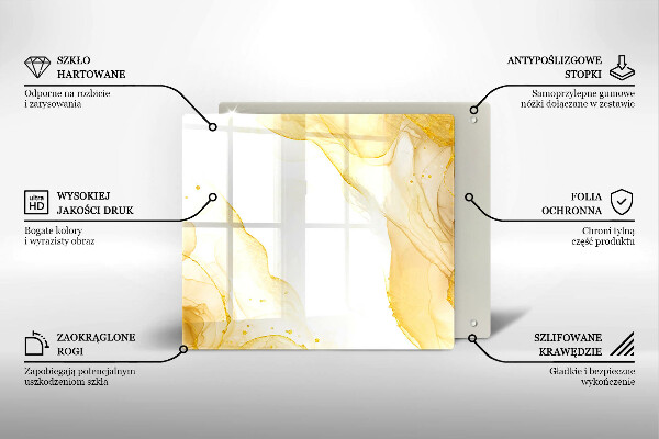 Tocător din sticlă Abstracția aurie