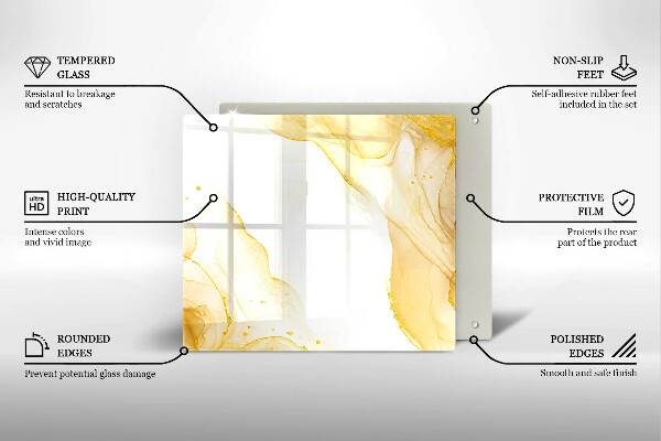 Tocător din sticlă Abstracția aurie