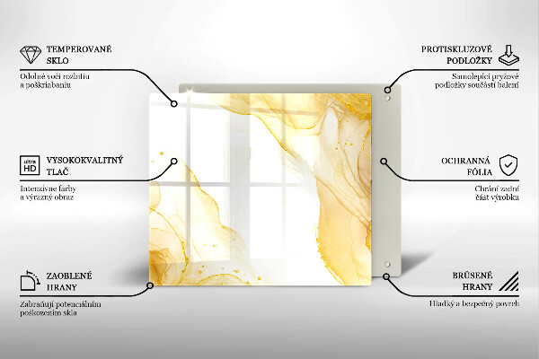 Tocător din sticlă Abstracția aurie