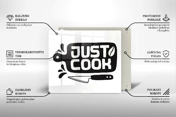 Tocător din sticlă Just cook