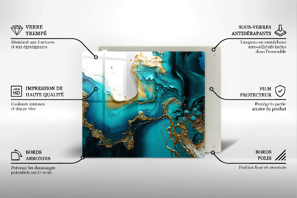 Tocător de bucătărie Abstracție turcoaz