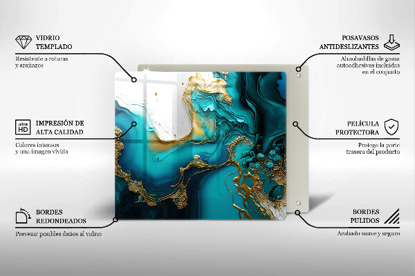 Tocător de bucătărie Abstracție turcoaz