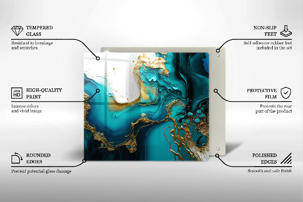 Tocător de bucătărie Abstracție turcoaz