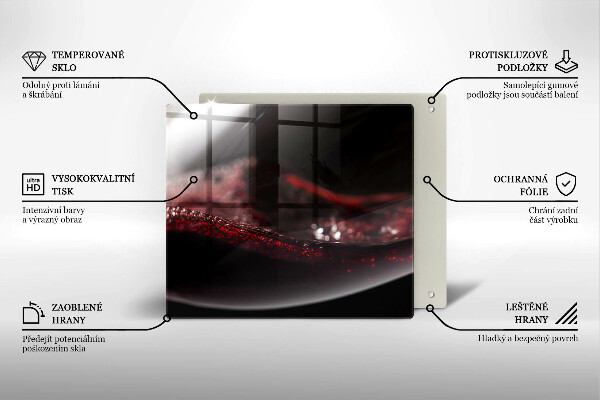 Tocător de bucătărie Vin roșu într-un pahar