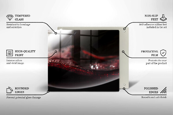 Tocător de bucătărie Vin roșu într-un pahar