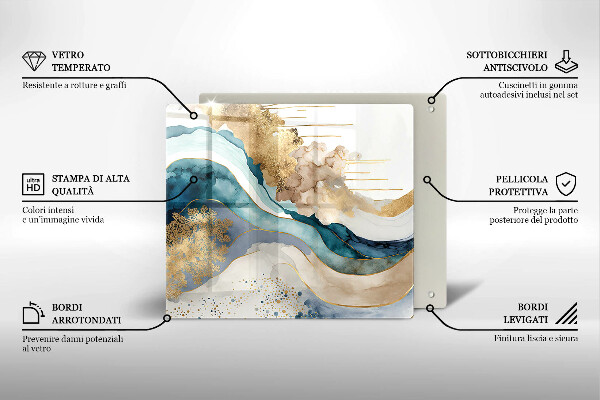Tocător de bucătărie Marmură colorată