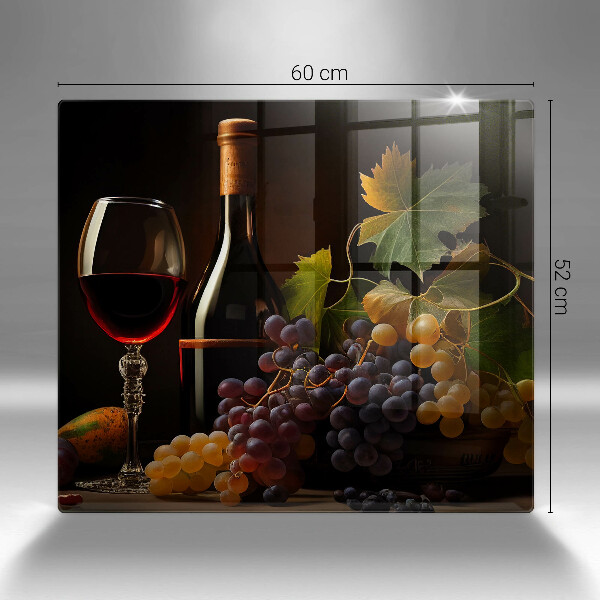 Tocător de bucătărie Pahar de vin și struguri