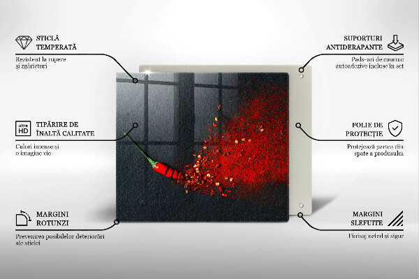 Tocător din sticlă Ardei iute