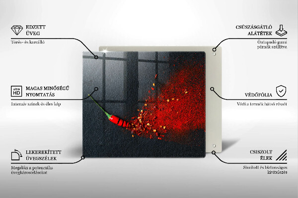 Tocător din sticlă Ardei iute
