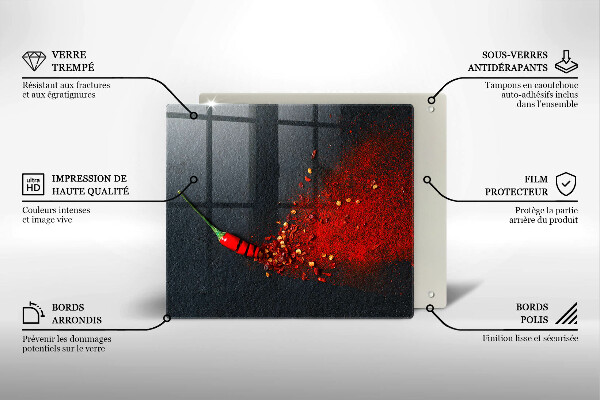 Tocător din sticlă Ardei iute