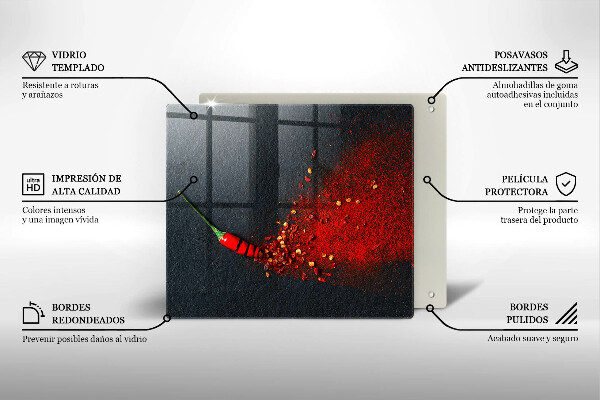 Tocător din sticlă Ardei iute