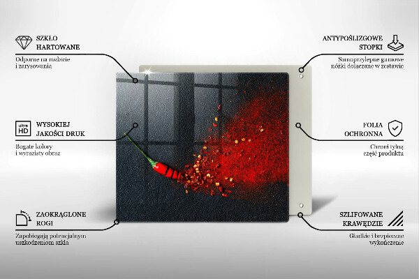 Tocător din sticlă Ardei iute