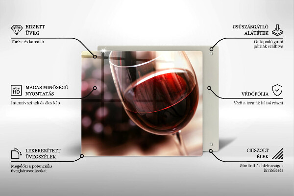 Tocător de bucătărie Un pahar de vin roșu