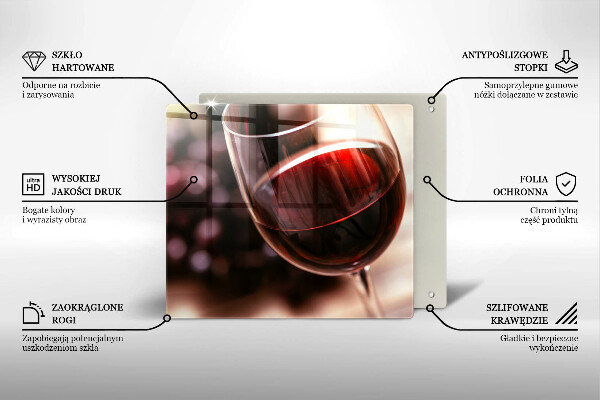 Tocător de bucătărie Un pahar de vin roșu