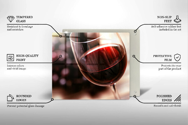 Tocător de bucătărie Un pahar de vin roșu