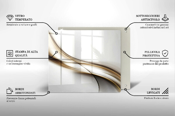 Tocător din sticlă Abstracția liniilor moi