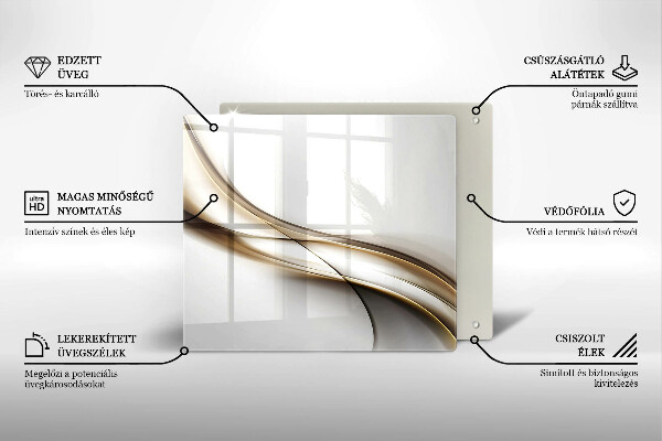 Tocător din sticlă Abstracția liniilor moi