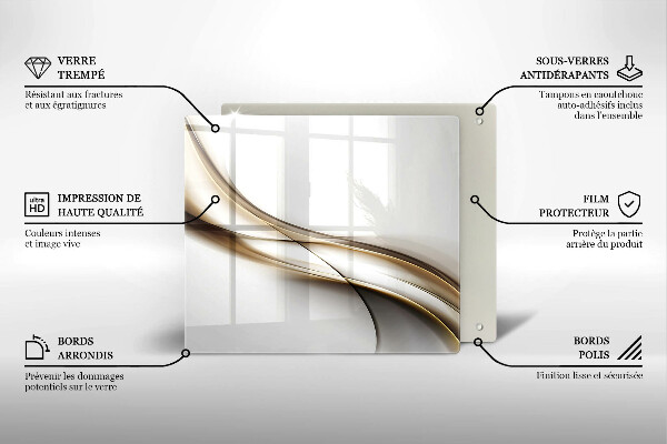 Tocător din sticlă Abstracția liniilor moi